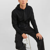 Hoddie com fecho de correr Liso