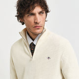 COTTON TEXTURED HALF ZIP
