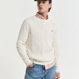 COTTON CABLE C-NECK