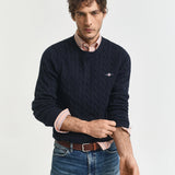 COTTON CABLE C-NECK
