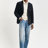 Camisola Gant de malha entrançada de algodão com meio fecho de correr