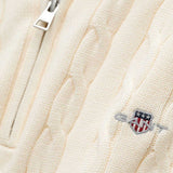 Camisola Gant de malha entrançada de algodão com meio fecho de correr