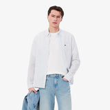 Camisa de Linho às Listras Regular Fit