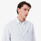 Camisa de Linho às Listras Regular Fit