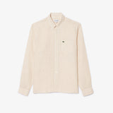 Camisa de Linho às Listras Regular Fit
