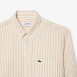 Camisa de Linho às Listras Regular Fit
