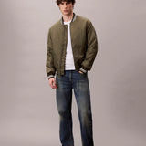 Blusão bomber com detalhes em nylon