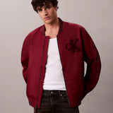 Blusão bomber com detalhes em nylon