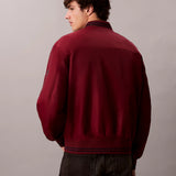 Blusão bomber com detalhes em nylon