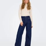 Calça Onlmadeline Cintura alta Wide Leg Fit Jeans