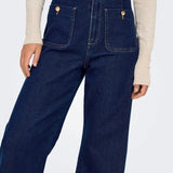 Calça Onlmadeline Cintura alta Wide Leg Fit Jeans