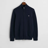 Casaco de malha com fecho de correr Casual Cotton