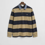 Heavy Rugger às riscas com colarinho em chambray