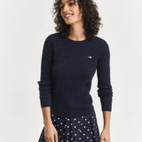 Camisola Gant de malha entrançada com decote redondo