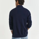 Casaco de malha com fecho de correr Casual Cotton