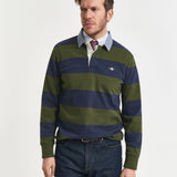 Heavy Rugger às riscas com colarinho em chambray