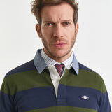 Heavy Rugger às riscas com colarinho em chambray