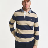 Heavy Rugger às riscas com colarinho em chambray