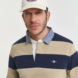 Heavy Rugger às riscas com colarinho em chambray