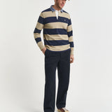 Heavy Rugger às riscas com colarinho em chambray