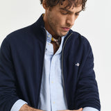 Casaco de malha com fecho de correr Casual Cotton