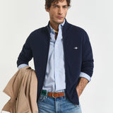 Casaco de malha com fecho de correr Casual Cotton