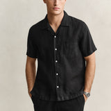 Camisa de Linho Manga Curta Gant